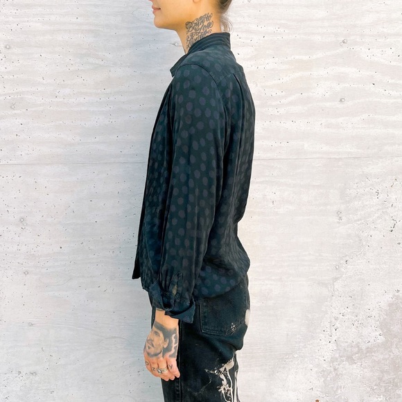 MICHII MOON FOR SANYO/Vintage Women's Convertible Blouse Long Sleeves Button Up - Picture 3 of 7